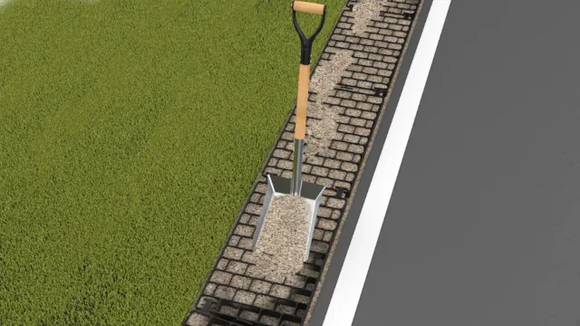 Kammern der Straßenbankettbefestigung mit Mineralgemisch verfüllen